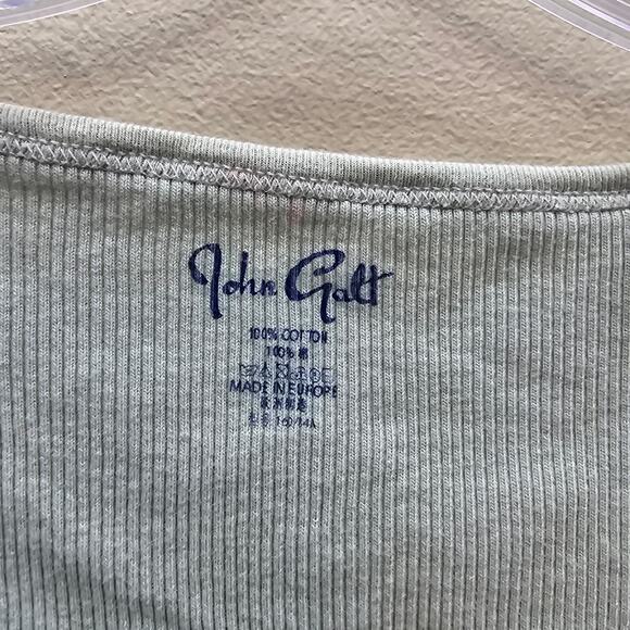 Brandy Melville John Galt Women's Button Up Knit Top Short Sleeve Green One Size - Picture 3 of 5